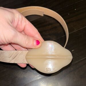 Escada Beige Belt with Pearl Accent